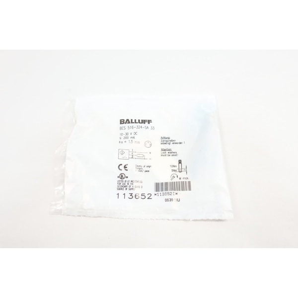 Sensor de proximidad Balluff Bes 516-324-Sa 33 113652 10-30V-Dc - BES 516-324-SA 33 113652