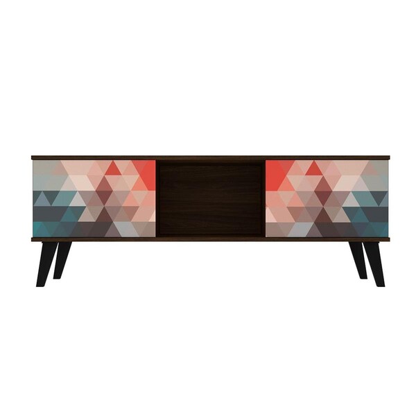Designed To Furnish Doyers Mid-Century Modern TV Stand in Multicolor & Blue, 19.84 x 53.15 x 14.17 in. - DE2616325