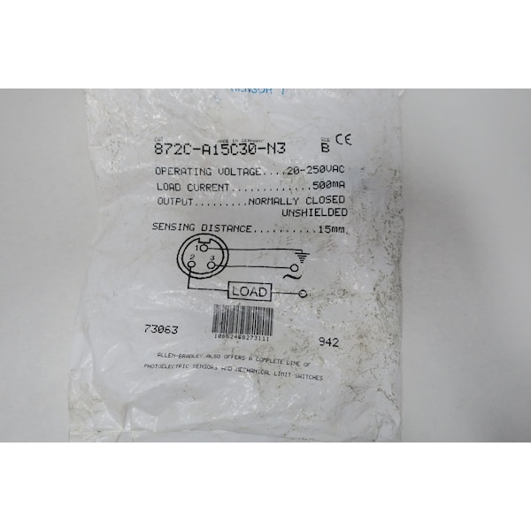 Allen Bradley SENSOR DE PROXIMIDAD INDUCTIVO 20-250V-AC - 872C-A15C30-N3