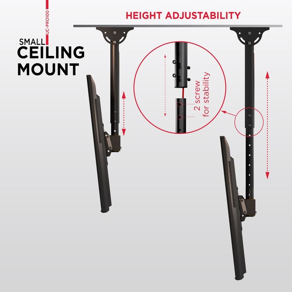 Promounts Ceiling TV Mount for TVs 23 in. - 42 in. Up to 110 lbs - UC-PRO100