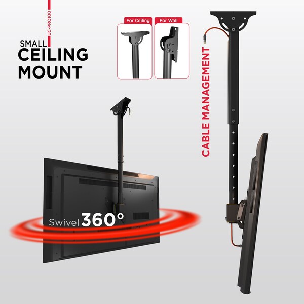 Promounts Ceiling TV Mount for TVs 23 in. - 42 in. Up to 110 lbs - UC-PRO100