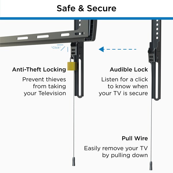 Promounts Flat TV Wall Mount for TVs 37 in. - 110 in. Up to 143 lbs - UF-PRO640