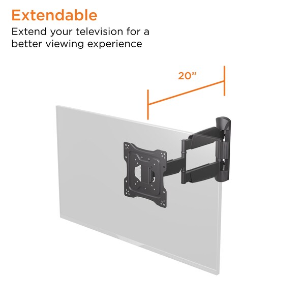 Promounts Full Motion TV Wall Mount for TVs 17 in. - 48 in. Up to 77 lbs - FSA22