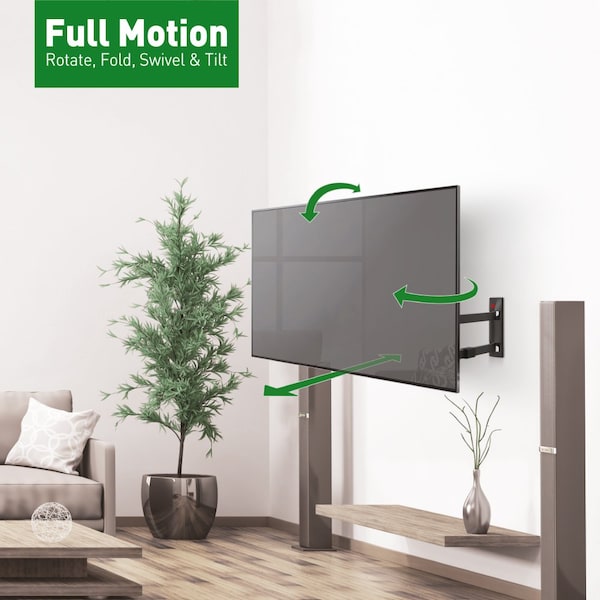 Barkan Barkan 13 - 83 inch Full Motion - 4 Movement Long Flat / Curved TV Wall Mount 110 lbs Black - 3400L