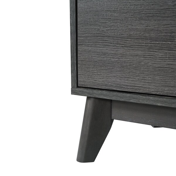 Flash Furniture Hatfield 60 Inch 4 Door Storage Buffet Sideboard, TV Stand for up to 64 TV's, Black Wash - EM-0372-BK-GG