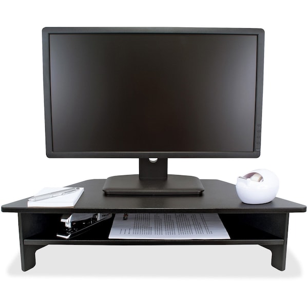 Victor Technology Victor High Rise Monitor Stand - 7.50" Height x 27" Width x 11.50" Depth - Wood, Laminate - Black - DC050