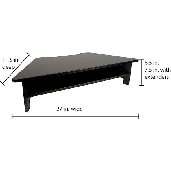 Victor Technology Victor High Rise Monitor Stand - 7.50" Height x 27" Width x 11.50" Depth - Wood, Laminate - Black - DC050
