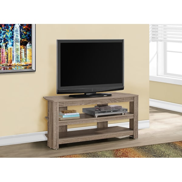 Monarch Specialties Tv Stand, 42 Inch, Console, Storage Shelves, Living Room, Bedroom, Laminate, Brown - I 2569
