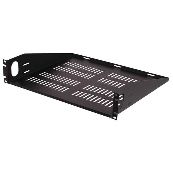 Video Mount Products VMP ER-S2UV Vented Rack Shelf - 2U Rack Height - Black - 50 lb Maximum Weight Capacity - ER-S2UV