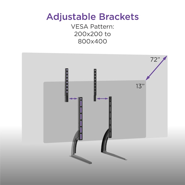 Promounts Universal Tabletop TV Brackets for TVs 13 in.-72 in. Up to 110 lbs - AMSF6401