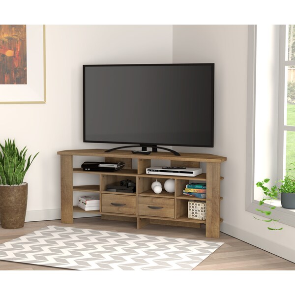 Inval Corner TV Stand 59.1 in. W Amaretto Fits TVs up to 60 in. - MTV-21519