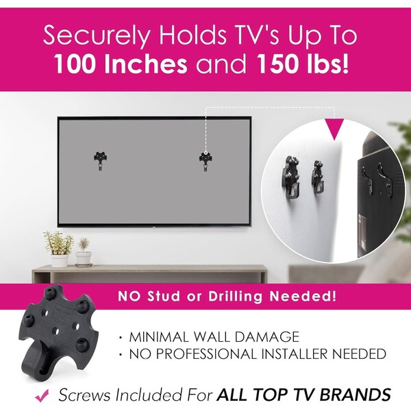 Hangsmart The NO STUD DIY TV mount that hangs any TV in minutes, HangSmartTV - HSTV100