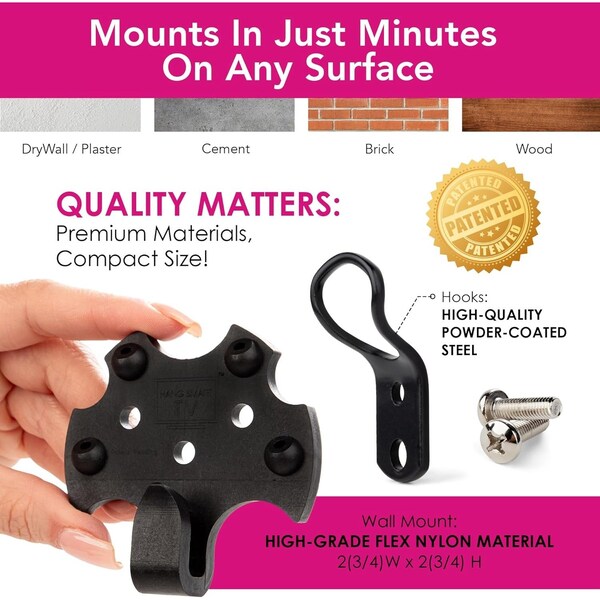 Hangsmart The NO STUD DIY TV mount that hangs any TV in minutes, HangSmartTV - HSTV100