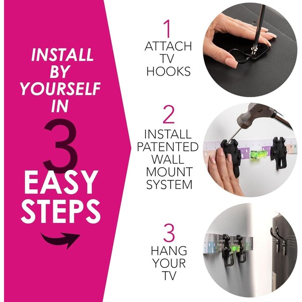 Hangsmart The NO STUD DIY TV mount that hangs any TV in minutes, HangSmartTV - HSTV100