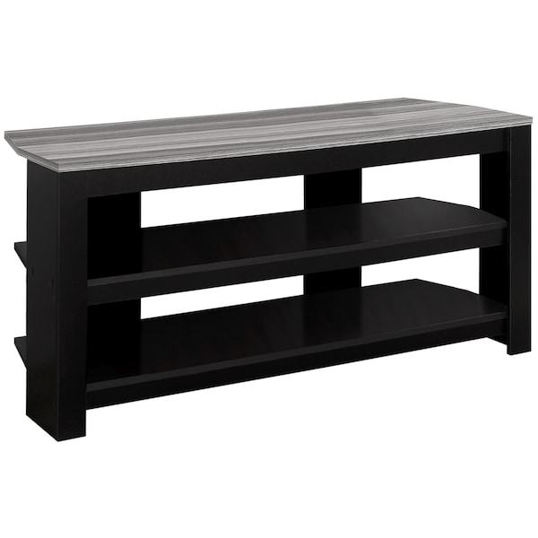Monarch Specialties Tv Stand, 42 Inch, Console, Storage Shelves, Living Room, Bedroom, Laminate, Black - I 2564