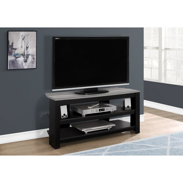 Monarch Specialties Tv Stand, 42 Inch, Console, Storage Shelves, Living Room, Bedroom, Laminate, Black - I 2564