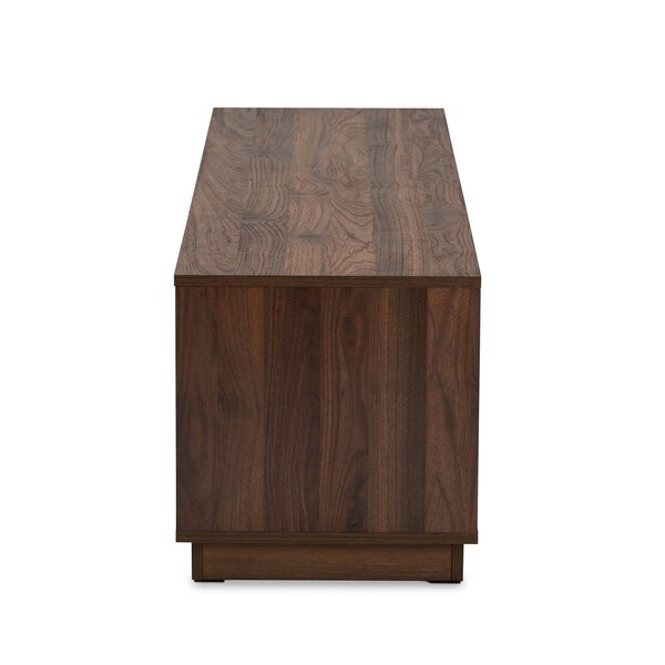 Baxton Studio Mette Mid-Century White and Walnut Finished 4-Drawer Wood TV Stand - 157-9527