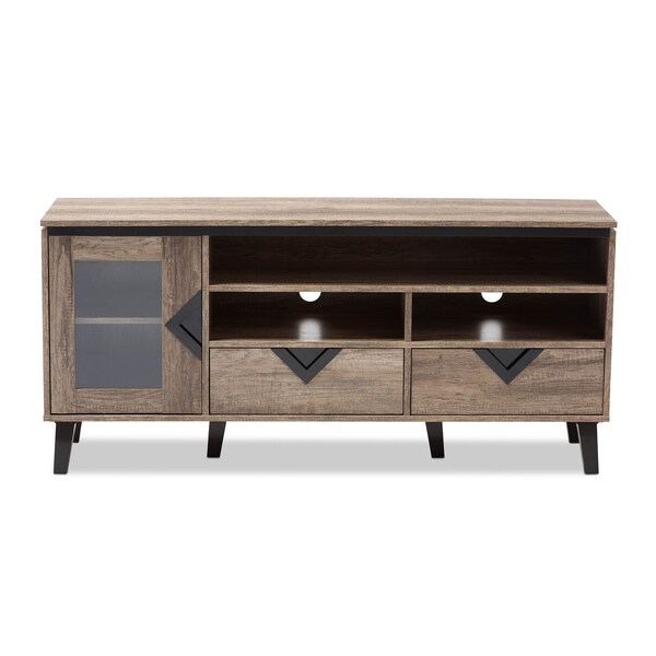 Baxton Studio Cardiff Modern Light Brown Wood 55-Inch TV Stand - 137-7560