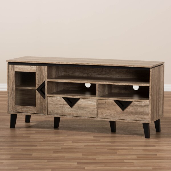 Baxton Studio Cardiff Modern Light Brown Wood 55-Inch TV Stand - 137-7560