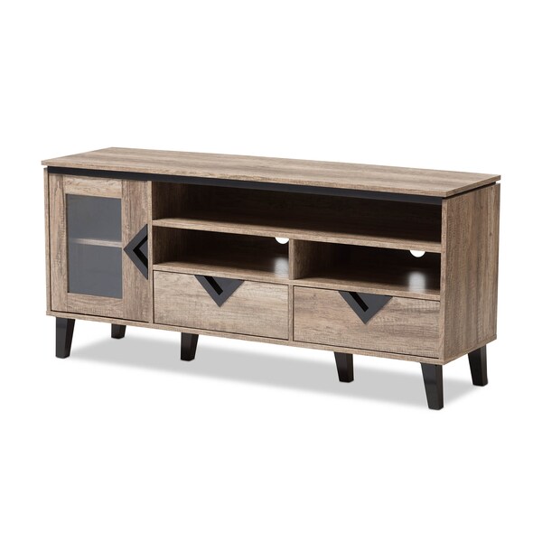 Baxton Studio Cardiff Modern Light Brown Wood 55-Inch TV Stand - 137-7560