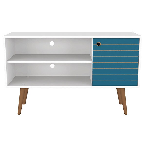 Manhattan Comfort TV Stand, Mid Century, 42.52", Aqua - 212BMC63