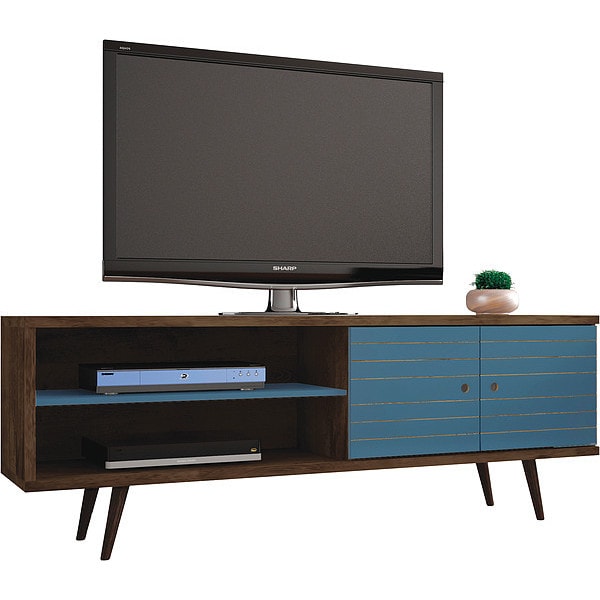 Manhattan Comfort TV Stand, Mid Century, Aqua, 62.99" - 201AMC93