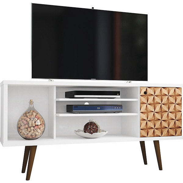 Manhattan Comfort TV Stand, Mid Century, Brown, 53.14" - 200AMC67