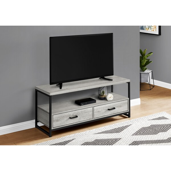 Monarch Specialties Tv Stand, 48 Inch, Console, Storage Drawers, Living Room, Bedroom, Laminate, Grey - I 2871