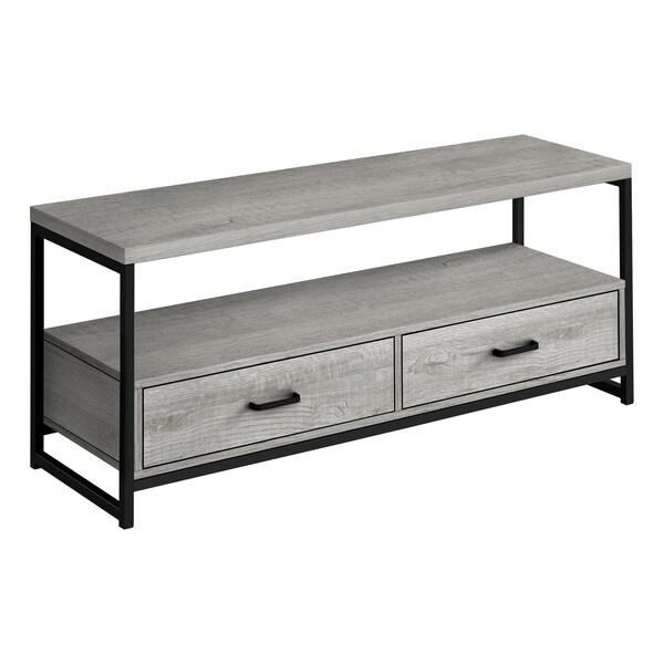 Monarch Specialties Tv Stand, 48 Inch, Console, Storage Drawers, Living Room, Bedroom, Laminate, Grey - I 2871