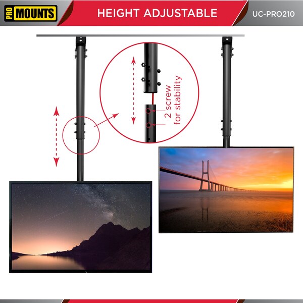 Promounts Ceiling TV Mount for TVs 32 in. - 65 in. Up to 88 lbs - UC-PRO210
