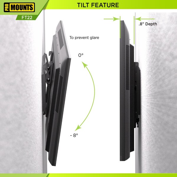 Promounts Tilt TV Wall Mount for TVs 13 in. - 47 in. Up to 44 lbs - FT22