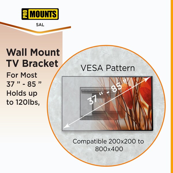 Promounts Full Motion TV Wall Mount for TVs 37 in. - 85 in. Up to 120 lbs - SAL