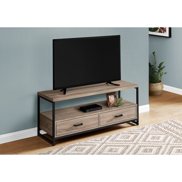 Monarch Specialties Tv Stand, 48 Inch, Console, Storage Drawers, Living Room, Bedroom, Laminate, Brown - I 2872