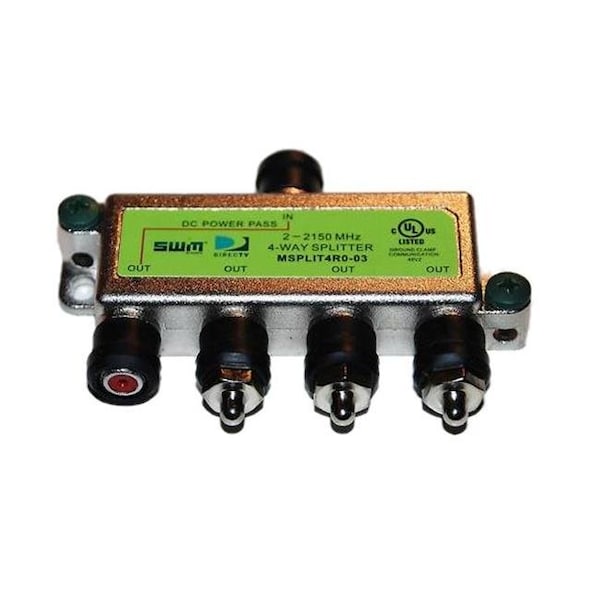 Directv Directv SPLIT4MRV Directv- Mrv Swm 4 Way Splitter 2-2150 Mhz 1 Port Power Passing Weather Se- Split4Mrv - SPLIT4MRV