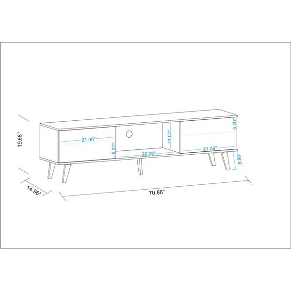 Manhattan Comfort Doyers 70.87 TV Stand, White and Marble Stamp - 176AMC208