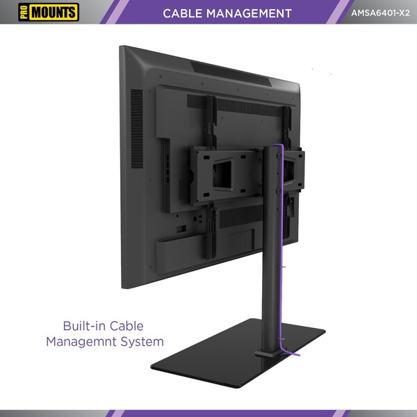 Promounts Tabletop TV Stand with Mount for TVs 37 in. - 72 in. Up to 99 lbs - AMSA6401