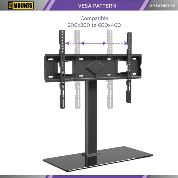 Promounts Tabletop TV Stand with Mount for TVs 37 in. - 72 in. Up to 99 lbs - AMSA6401