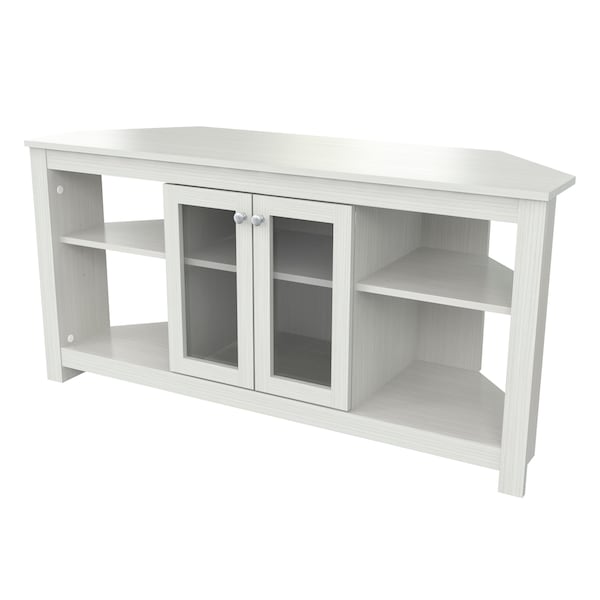 Inval Corner TV Stand 50 in. W Washed Oak Fits TVs Up to 60 in. with Adjustable Shelves - MTV-20119