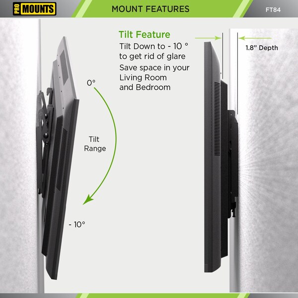 Promounts Tilt TV Wall Mount for TVs 50 in. - 92 in. Up to 165 lbs - FT84