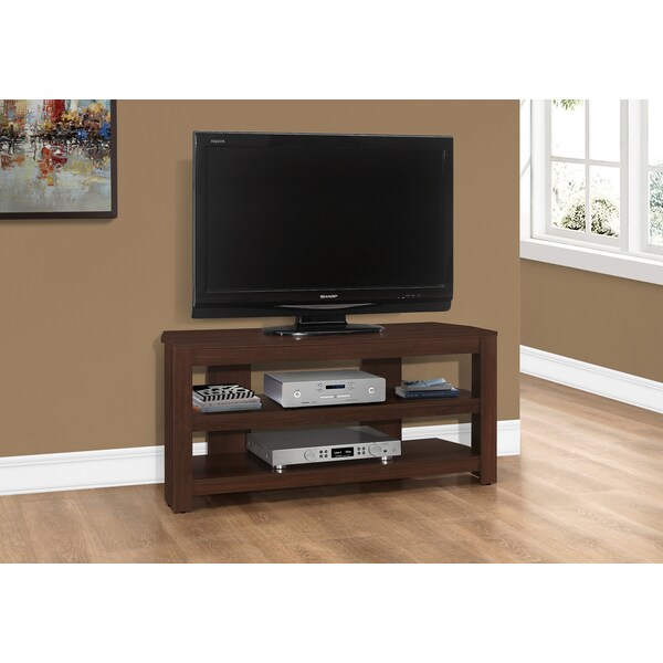 Monarch Specialties Tv Stand, 42 Inch, Console, Storage Shelves, Living Room, Bedroom, Laminate, Brown - I 2554