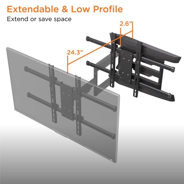 Promounts Full Motion TV Wall Mount for TVs 42 in. - 75 in. Up to 80 lbs - FSA64
