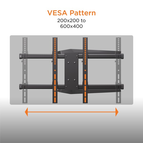 Promounts Full Motion TV Wall Mount for TVs 42 in. - 75 in. Up to 80 lbs - FSA64