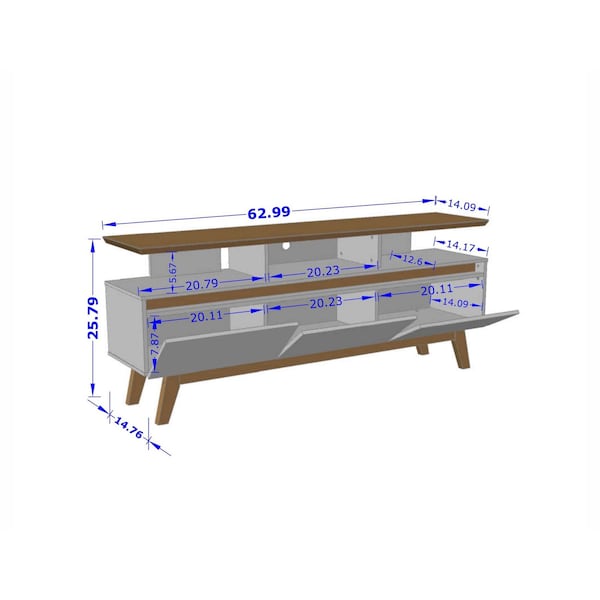 Manhattan Comfort Yonkers 62.99 TV Stand, White - 233BMC6