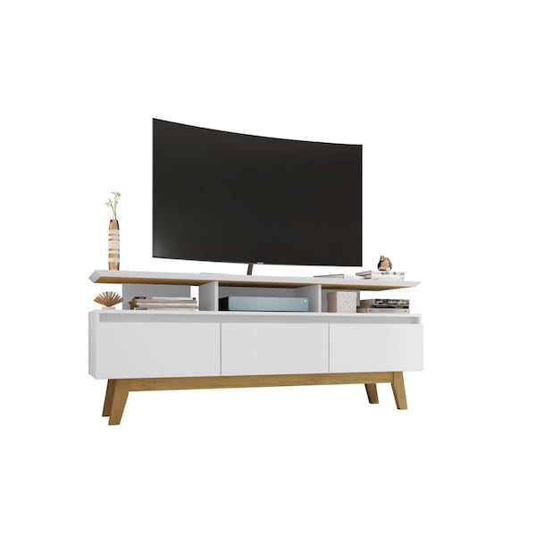 Manhattan Comfort Yonkers 62.99 TV Stand, White - 233BMC6