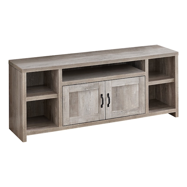 Monarch Specialties Tv Stand, 60 Inch, Console, Storage Cabinet, Living Room, Bedroom, Laminate, Beige - I 2742