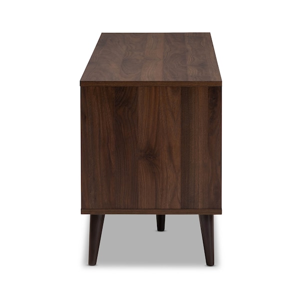 Baxton Studio Samuel Mid-Century Modern Brown and Dark Grey Finished TV Stand - 148-8669