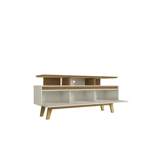 Manhattan Comfort Yonkers 62.99 TV Stand, Off White and Cinnamon - 233BMC12
