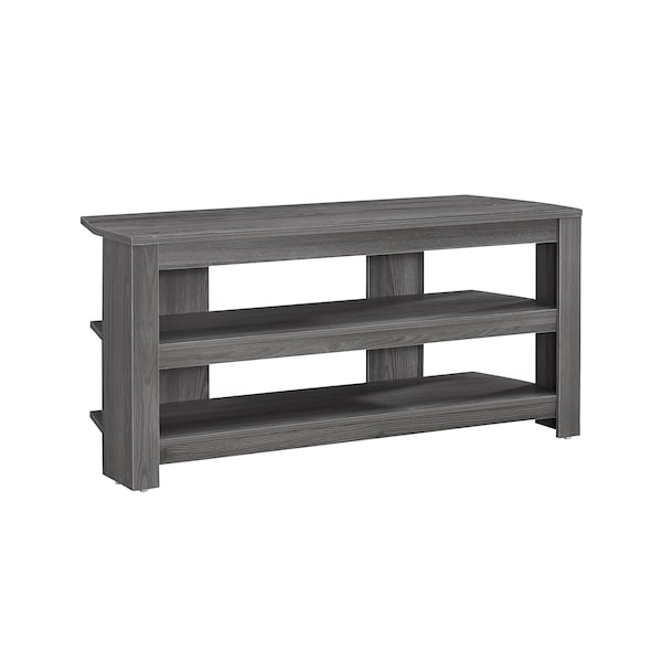 Monarch Specialties Tv Stand, 42 Inch, Console, Storage Shelves, Living Room, Bedroom, Laminate, Grey - I 2566