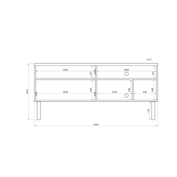 Manhattan Comfort Windsor 53.54 TV Stand, Off White and Nature - 3LC1