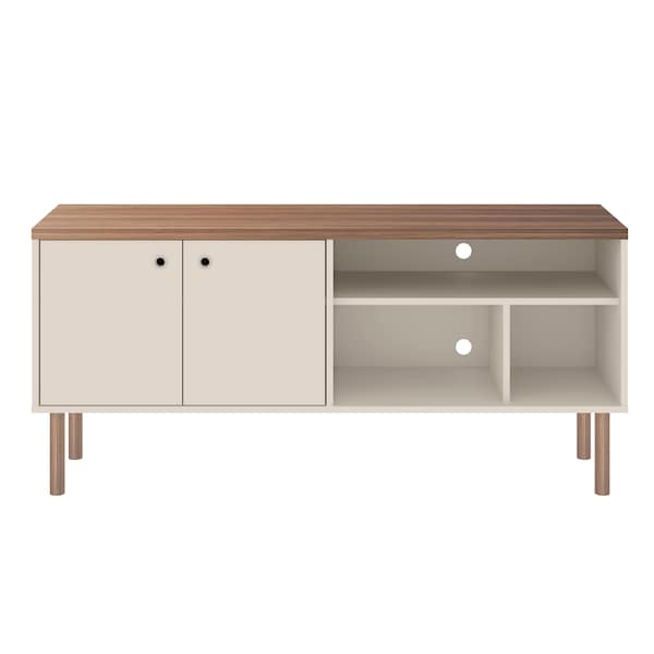Manhattan Comfort Windsor 53.54 TV Stand, Off White and Nature - 3LC1